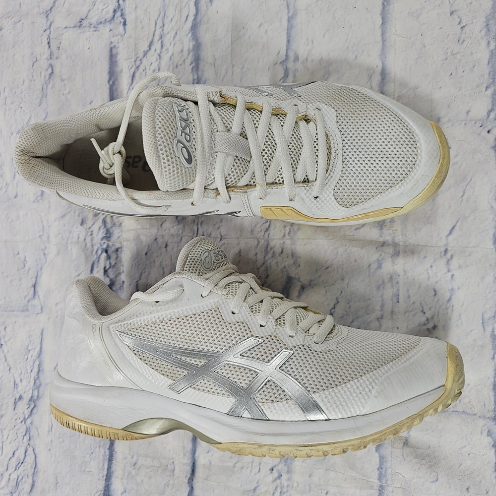 ASICS Gel-Court Speed Tennis Shoes Women 9.5 White Silver Athletic Sneakers